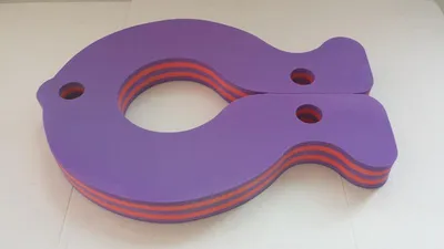 Produktbild von Schwimmbrett Fisch 400x300x38mm Schwimmhilfe Fisch Stripes Gestreift Lila Violett Purple