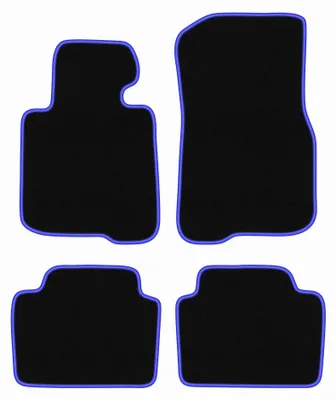 Productafbeelding van Velours automatten voor BMW 4 F36 vanaf 2014 (coupé) – 4-delig, zwart/blauw, op maat – Wielganizator CARLUX