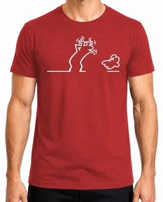 Produktbild von La Linea Strichmännchen Balum Osvaldo Kult Cartoon Zeichentrick Herren T-Shirt, Rot, M