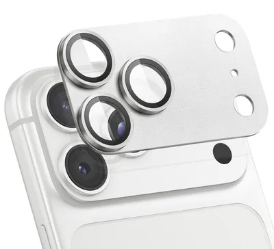 Image de Avizar, protection pour appareil photo iPhone 18 Pro Max, en verre trempé et aluminium 9H, couleur argent