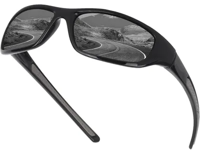 Productafbeelding van Sportzonnebril voor heren en dames, gepolariseerde fietsbril, UV 400 bescherming, zwart, model VI367
