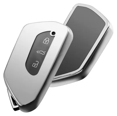 Produktbild von Autoschlüssel Hülle TPU Silikon für VW Golf 8 ID3 ID4 GTI GTE Seat Leon MK4 Skoda Octavia Silber