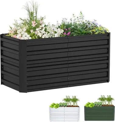 Imagen del producto de Cama elevada de metal, rectangular, de 240x120x58 cm, color , para plantar