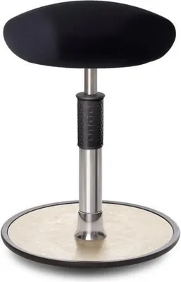Produktbild von Sitz- Stehhocker Free Regular Triangel Gestrick schwarz chrom /cremeweiß.
