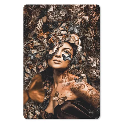 Produktbild von MuchoWow® Mauspad Mousepad Luxus - Frau - Schmetterling 18x27 cm - Mousepads - Maus Mat - Pad - Mausunterlage