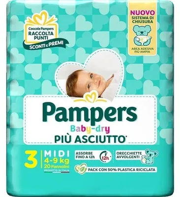Immagine prodotto di Pampers Baby Dry Pannolino Downcount Midi 20 Pezzi