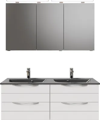 Produktbild von PELIPAL Serie 6025 SET-045-122 Block bestehend aus: Waschtisch, Waschtischunterschrank, Spiegelschrank  / 132cm