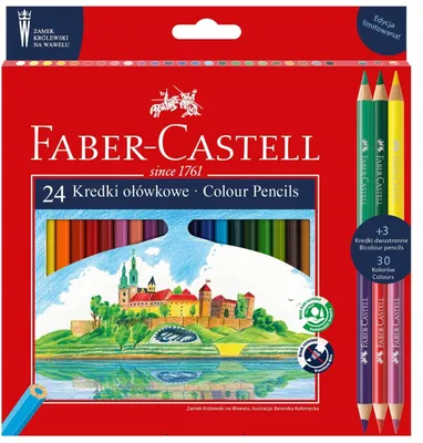 Obrázok produktu pre Pastelky Wawel 24 farieb + 3 FABER CASTELL