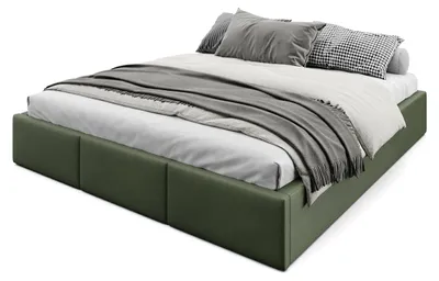 Produktbild von Muralo POLSTERBETT 180x200 cm Doppelbett ohne Kopfteil mit Bettkasten und hochklappbarem Lattenrost Khaki