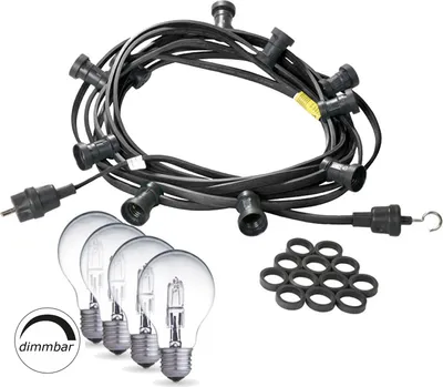 Produktbild von Illu-/Partylichterkette 20m - Außenlichterkette schwarz - Germany- 20 dimmbare Halogenlampen