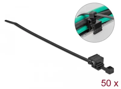 Image de DELOCK Kabelbinder Befestigungsclip L 200x4,8mm 50 Stück SW