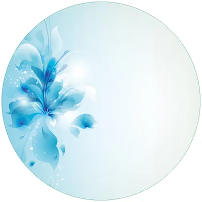 Produktbild von Wallario Premium Glasbild, freischwebende Optik, kräftige Farben, rund 50cm Durchmesser, Motiv Blaues Blumenbuket
