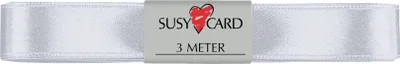 Image de SUSY CARD  11230299 SUSY CARD Geschenkband "Doppelsatin", 15 mm x 3 m, weiß