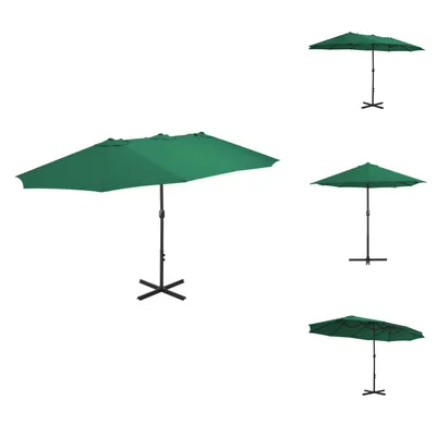 Produktbild von vidaXL Sonnenschirm mit Aluminium-Mast 460 x 270 cm Grün -  Sonnenschirme & Sonnenschutze