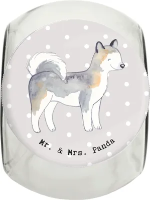 Produktbild von Mr. & Mrs. Panda Dose Siberian Husky Lebensretter XL 2000ml - Grau Pastell - Geschenk, aufbewahrungsglas, schraubglas, Vorratsbehälter, Aufbewahrungsdose, Keksdose