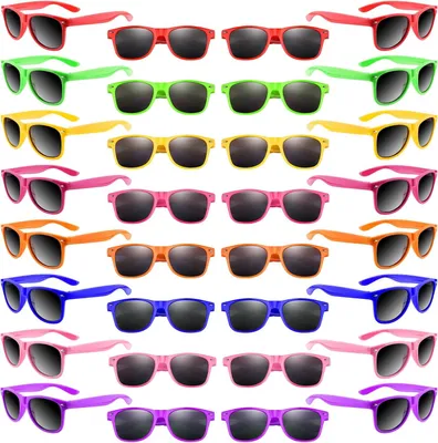Zdjęcie produktu dla Okulary przeciwsłoneczne neonowe 8 sztuk, na przyjęcie dla dzieci, kolorowe, dla dzieci 3-8 lat
