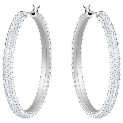 Produktbild von Swarovski 5389432 Ohrringe Creolen Damen Stone White Silber-Ton Rhodiniert