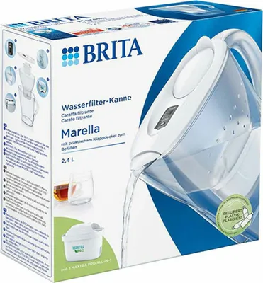 Produktbild von Brita Marella, Pitcher-Wasserfilter, 2,4 l, Transparent, Weiß