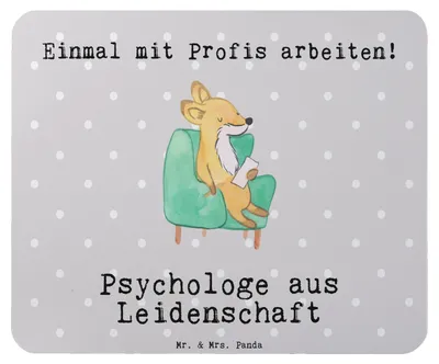 Produktbild von Mr. & Mrs. Panda Mousepad Psychologe Leidenschaft - Grau Pastell - Geschenk, mousematte, Studium, Mauspad, Therapeut, Mouse Pad, laptop