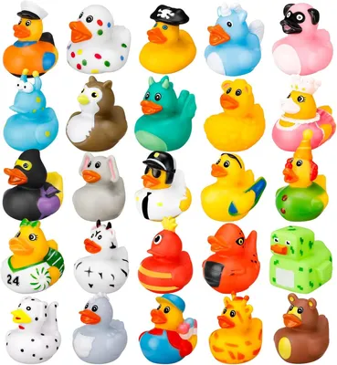 Imagen del producto de Badeenten Mini de goma, 25 unidades, de colores variados, para bebés y niños pequeños