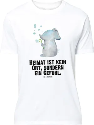 Produktbild von Mr. & Mrs. Panda Größe L T-Shirt Elefant Seifenblasen - Weiß - Geschenk, Liebesspruch, Tshirt, Elefanten, Shirt, Liebe, mit Spruch, Lustige Sprüche, Heimat