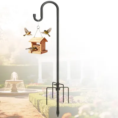 Imagen del producto de Palo para comedero de pájaros con ganchos, 156 cm, resistente a la intemperie, ideal para jardín y balcón