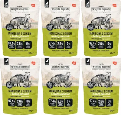 Produktbild von WIEJSKA ZAGRODA Lamb with wild boar - Nassfutter für Hunde - 500g