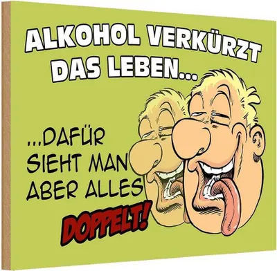 Produktbild von vianmo Holzschild 20x30 cm Alkohol verkürzt das Leben dafür