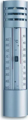 Produktbild von TFA - Analoges Maxima-Minima-Thermometer aus Aluminium 10.2007 - silber