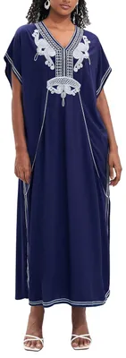 Produktbild von Buntes Kaftan Baumwoll Lange Kleid für den Strand