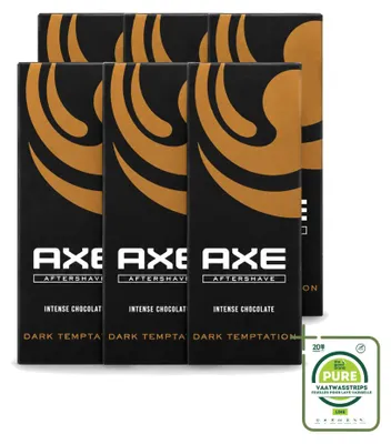 Immagine prodotto di 6 flaconi di dopobarba Axe Aftershave Dark Temptation, profumo di cioccolato, 100 ml ciascuno - confezione grande - 6 pezzi