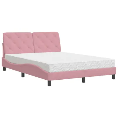 Immagine prodotto di Letto con Materasso Rosa 140x200 cm in Velluto