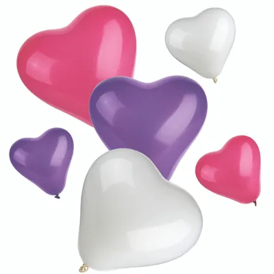 Produktbild von PAPSTAR Luftballons "Heart" Größen und Farben sortiert 12 Stück