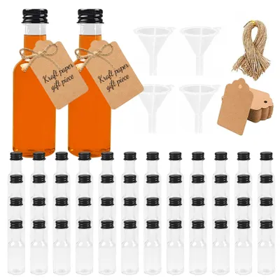 48er Set 25 ml Mini-Flaschen zum Befüllen mit Deckel & Trichter