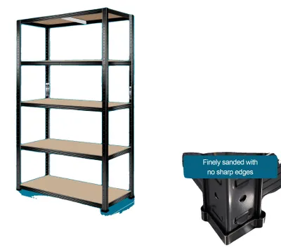 Obrázok produktu pre Kovový regál, 5-úrovňový, nosnosť 1000 kg, 5 políc, rozmer 150 x 70 x 30 cm – model A