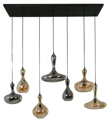 Zdjęcie produktu dla Lampa sufitowa FURNLUX Karaf czarna i szklana czarna 145 cm / Główny kolor: czarny / Wymiary: 145 x 150 x 50 cm