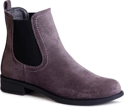 Produktbild von topschuhe24 1903 Damen Velours Stiefeletten Chelsea Boots, Farbe:Grau, Größe:36 EU