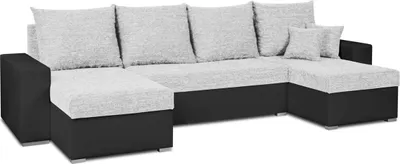 Produktbild von U-Ecksofa mit Schlaffunktion HUBERT - Silber/Schwarz