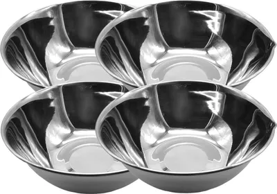 Produktbild von 4x Edelstahl Schüssel 27cm Rührschüssel Salatschüssel Servierschüssel Schale