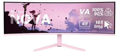 Image de Arozzi Nova 49" v2 Écran Gaming - 5120x1440 - DQHD VA Incurvé - 165 Hz - USB-C - Rose