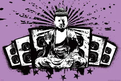 Image de Bouddha - Poster - Intervenants + 1 paquet de tesa Powerstrips® - contenu 20 pièces