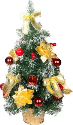 Image de Sapin MagicHome Noël, décoré, or-rouge, 50 cm