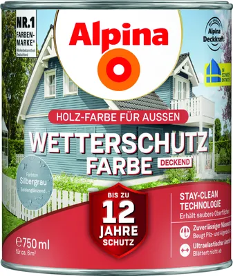 Produktbild von Alpina Wetterschutzfarbe 0,75 L silbergrau