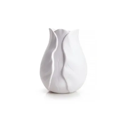 Image de Vase en porcelaine « Tulipe » – Vase fait main, blanc (16 cm)