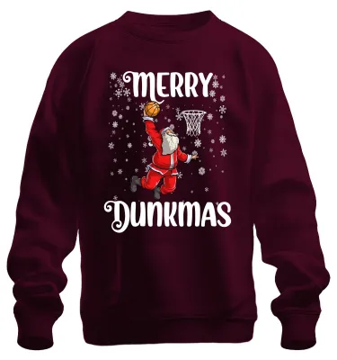 Productafbeelding van Merry Dunkmas Kersttrui - Kerstcadeau, uni, bordeauxrood, maat M