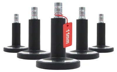 Bürostuhl-Bodenrollen 5er-Pack, 11 mm Stift, schwarz/chrom