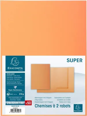 Produktbild von EXACOMPTA Aktendeckel SUPER 250 DIN A4 orange 50 Aktendeckel