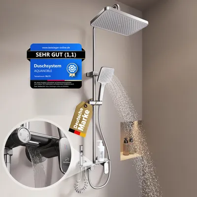 Produktbild von AQUANOBLE Duschsystem mit Thermostat & Regendusche, Chrom