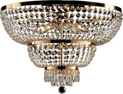 Image de Mozart Plafonnier En Fer Et Laiton Doré Avec Strass 8 Lumières H.48 D.65 Bl189-Pl8-Or