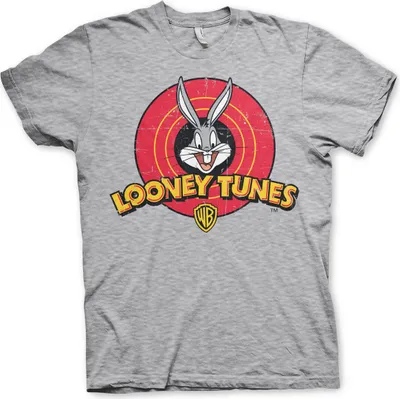 Produktbild von Looney Tunes Distressed Logo T-Shirt - XX-Large - Heather-Grey